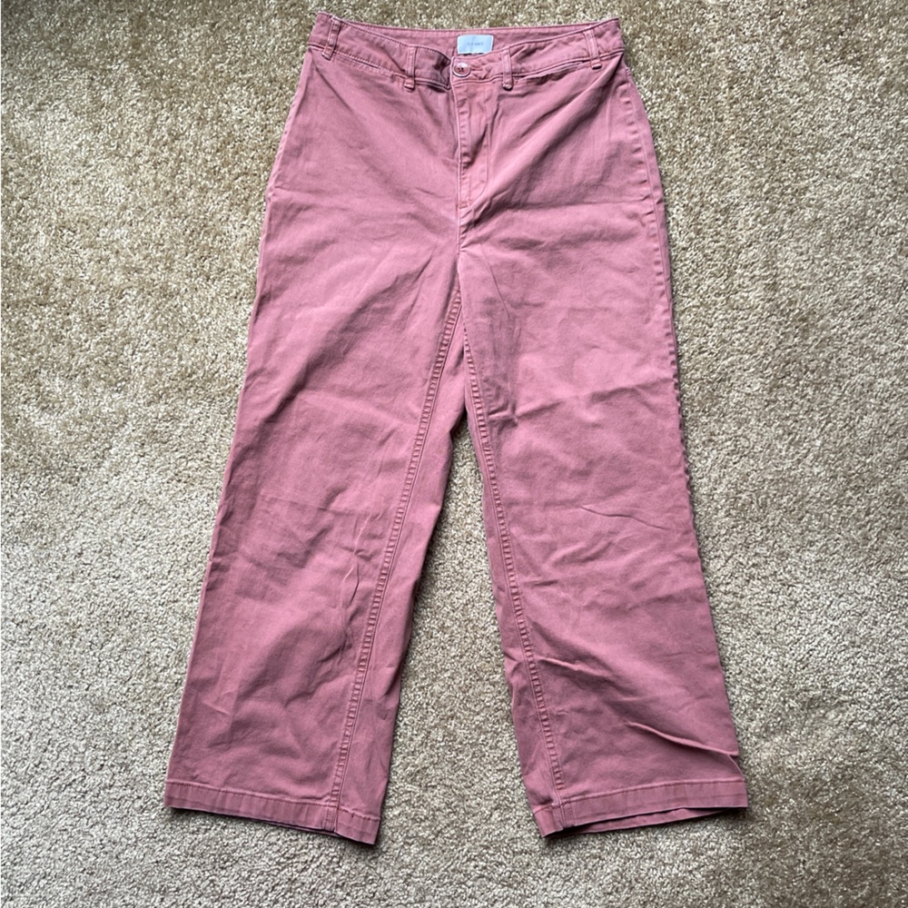 Old Navy cropped wide leg pants, terracotta color